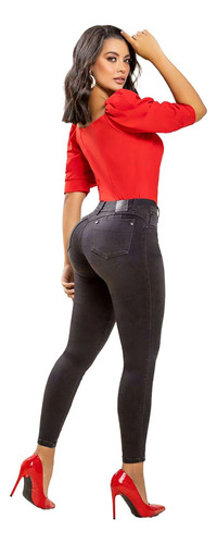 Jean Pantalon Clasico Para Mujer Negro Jean 1555 Ka