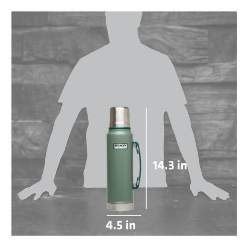 Termo Stanley Classic Vacuum Bottle 1.1 QT de acero inoxidable hammertone green
