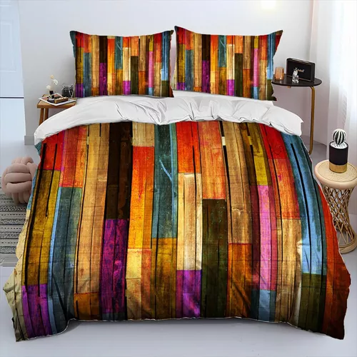 Juego De Ropa De Cama De Madera 3d Tamaño King 150x200 Cm