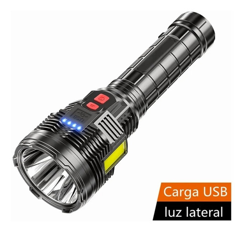 Linterna De Mano Tactica Recargable / Multiuso Cod 2643