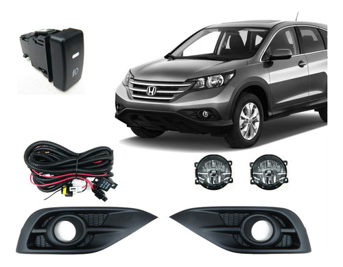 Faros Niebla Kit Crv Cr-v 2012 2013 2014 Con Base Y Bisel *