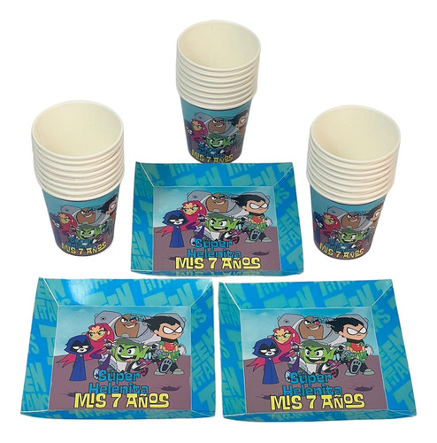 Combo Souvenir Vasos + Platos Personalizados X 12 Jovenes