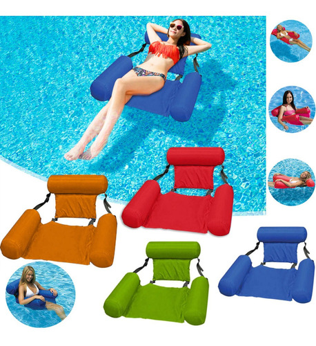 Kit 2 Boia Piscina Sofá Flutuante Reclinável Inflável