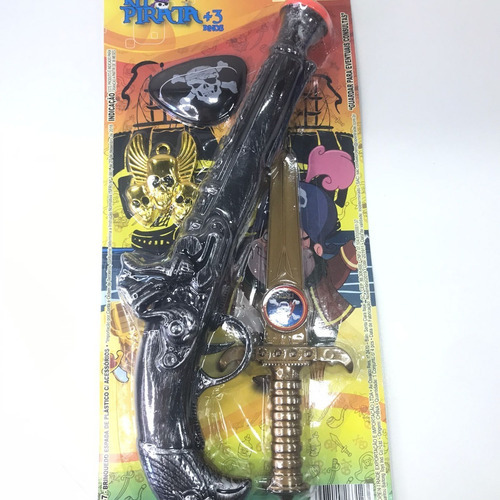 Kit Pirata Com Arma Brinquedo Infantil - Elite Cor Preto