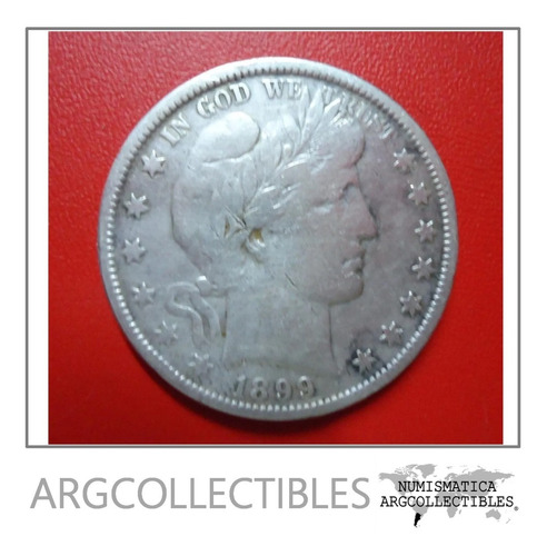Usa Moneda 1/2 Dolar 1899 Plata Barber Km-116 Vf-