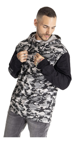 Polera Cat Upf Hooded Banner L/ Verde Hombre