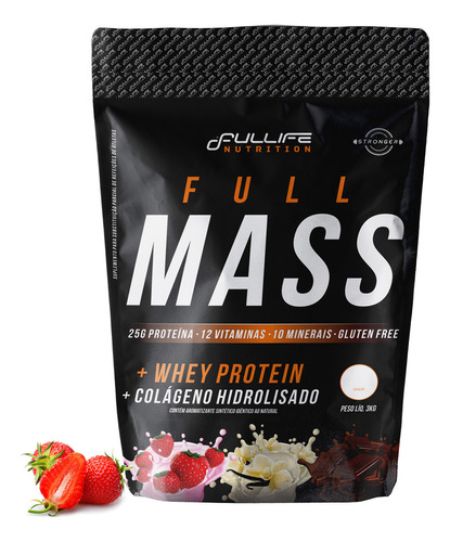 Massa Full Mass Fullife Nutrition 3kg Morango