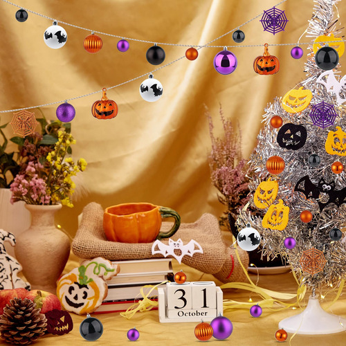 Conjunto De 61 Adornos Inastillables De Halloween Para Árbol