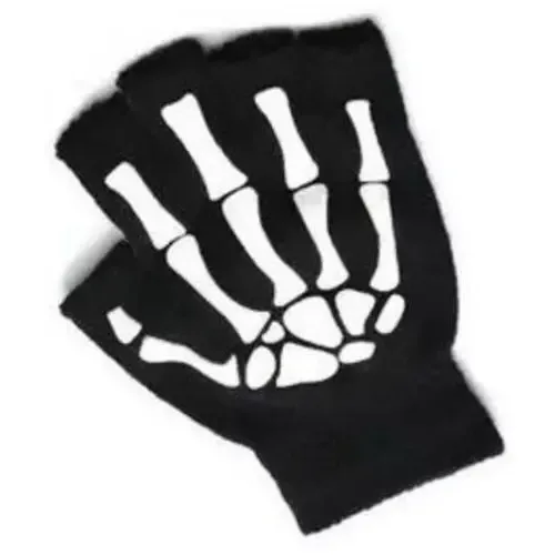 3 Pares De Guantes De Esqueleto Para Halloween - Blanco Y Negro, Talla M, Para Fiestas Y Disfraces