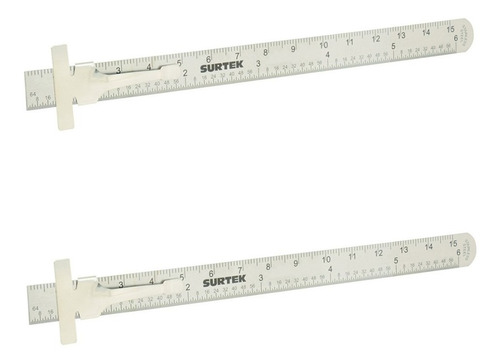 Regla De Bolsillo 6 Pulgadas 2 Pz Surtek 122210