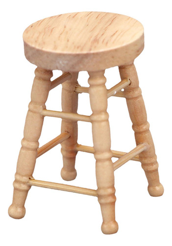 5 Taburete De Madera Para Casa De Muñecas, Marrón Claro