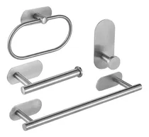 Comprar Juego Accesorios Baño 4 Piezas Acero Inox Adhesivos Clicshop