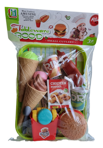 Set De Comida Rápida Hamburguesa Papas Helado Bebidas Etc Varios
