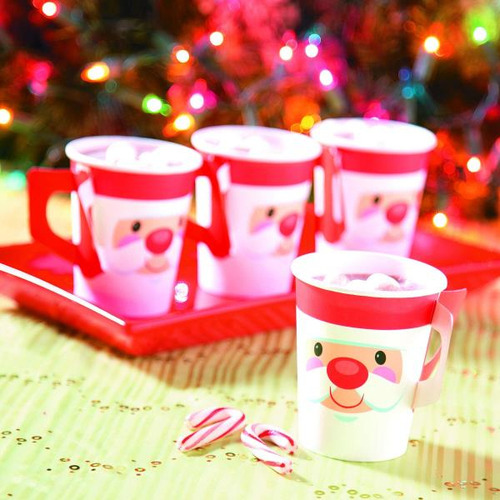 Vasos De Papel Navideños Alegres De Papá Noel, 8 Piezas