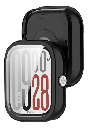 USTIYA 2x Funda Protector Reloj De Pantalla Para Redmi Watch 5 Case TPU Carcasa Transparente+Negro Cover