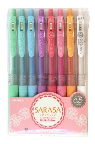 Zebra Sarasa Clip Set 8 Colores Milk