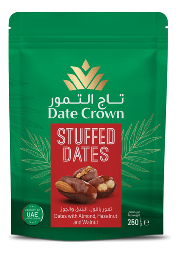 Tâmaras Recheadas Nuts Avelãs Nozes Stuffed Date Crown 250g