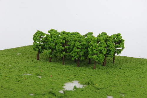 80x Green Tree Modelo Tren Tren Diorama Wargame Park