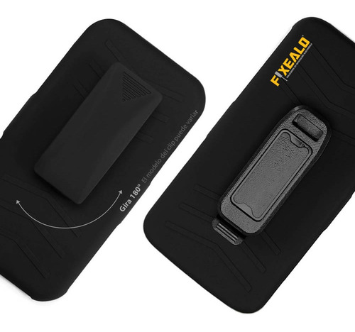Funda Compatible Con Iphone Uso Rudo Clip Protector Extra Negro Iphone 12 Pro Max