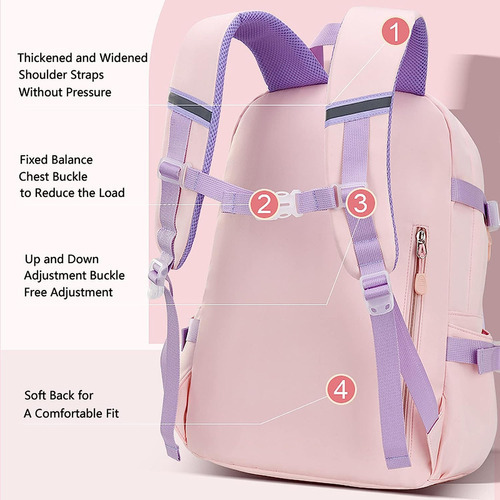 Mochila Para Niñas Mochila Linda Arena Movediza Nevera Puert Color Rosado