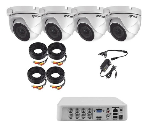 Kit Video Vigilancia 4 Camaras Epcom Domo Dvr 8 1080p 2mp