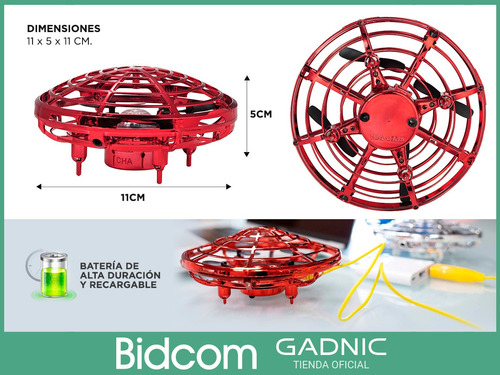 Drone Mini Ufo Gadnic Interactivo Inducción Control Luz Led