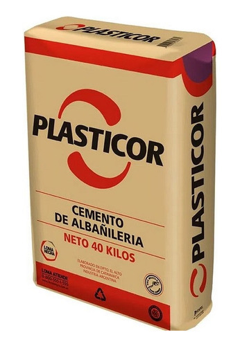 Plasticor Cemento De Albañilería De Loma Negra X 40 Kilos