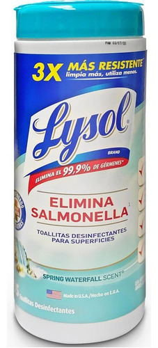 Lysol Wipes 35 Toallitas Desinfectantes Spring Waterfall