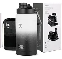 Comprar Botella Botella De Agua Aislada De 64 Oz Con Pajita Y Tapa Y