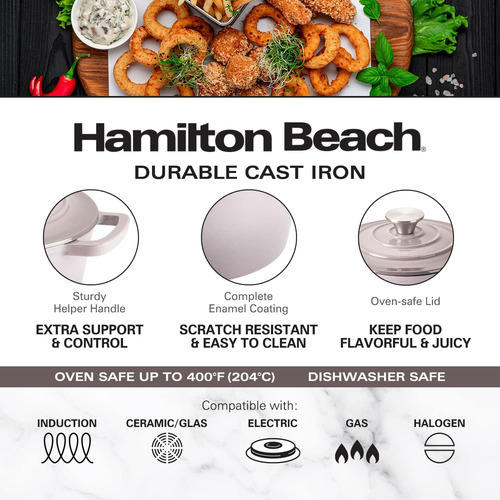 Hamilton Beach Sartén De Hierro Fundido Esmaltado De 2 Cuart