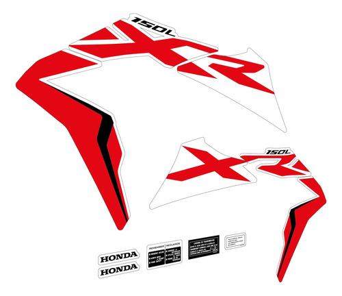 Calcos Alternativo Laminado Símil Honda Xr150l G2 Blanca