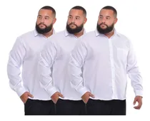 Comprar Kit 3 Camisas Social Plus Size Extra Grande Tamanho Especial