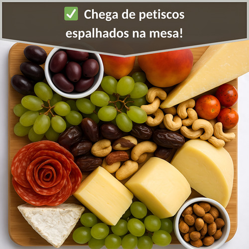 Petisqueira Tabua Ramekin Bambu Frios Churrasco Petisco Kit