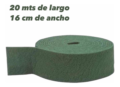 Rollo Fibra Verde Abrasiva 16 Cm X 20 Mts Romyl