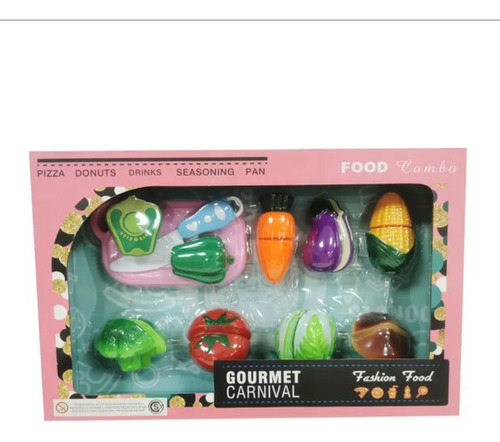 Set Comidita Juguete Velcro Verdura 10 Pzs Comida Abrojo