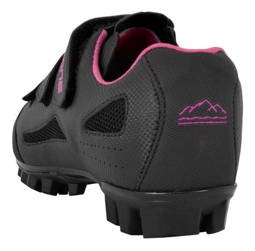 Imagem 10 de 10 de Sapatilha Ciclismo Feminina Mtb High One 3 Velcros Pto/rosa