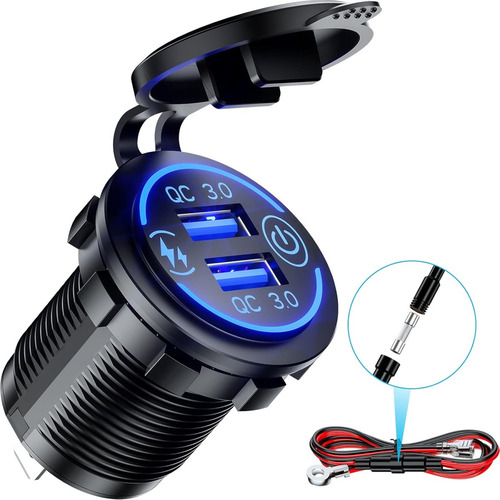 Cargador Usb Dual Kewig Quick Charge 3.0 Resistente Al Agua