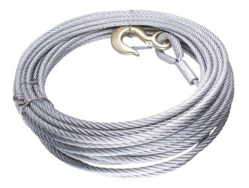 Cable De Acero Galvanizado C/gancho 7x19 3/16  Rollo 6.09m