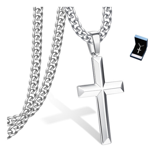 Sailimue Collar De Cruz De Plata De Ley 925 Para Hombres Y M