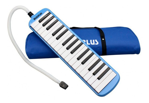 Imagen 3 de 10 de Flauta Melódica Midiplus 32 Teclas Con Funda Y Boquilla Azul