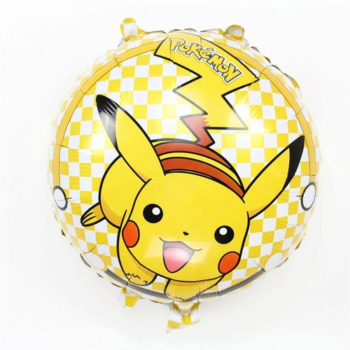 Imagen 2 de 2 de Pack 9 Globos Metalizados Y Latex Pokemon Fiesta Cumpleaños