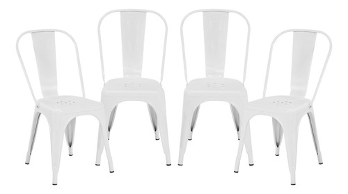 Sillas Para Comedor Tolix Metalica Minimalista Bar Onof 4pz Estructura de la silla Blanco D