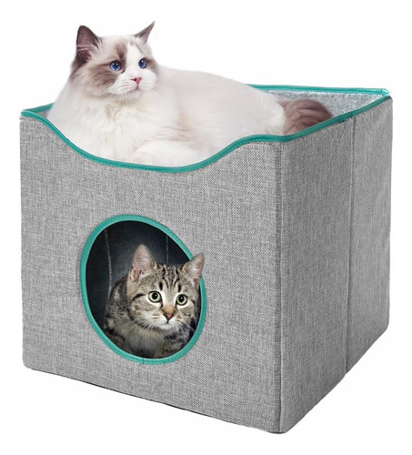 Jungee Cat Cube House Condominio Plegable Para Gatos Con Coj