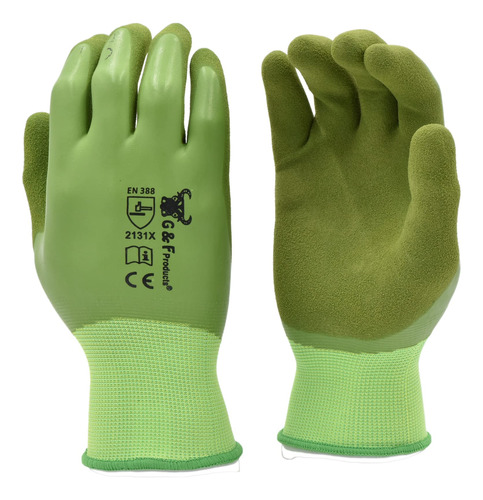 G & F 15226m Guantes De Jardinera, Trabajo Con Revestimiento