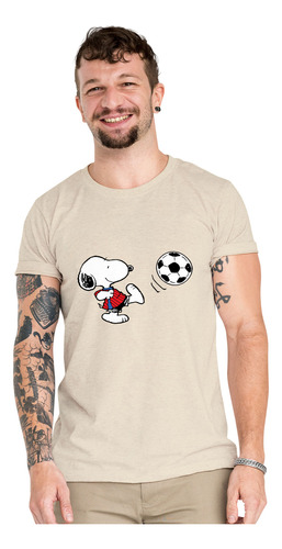 Polera Snoopy Futbol Roja Peanuts Algodon Organico Wiwi