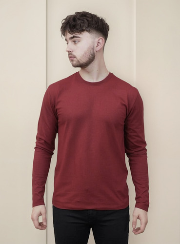 Remera Hombre Camiseta Manga Larga Algodon Premium 24/1