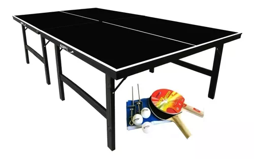 Mesa de ping pong mdp 15mm 1087 klopf cor preta c/ rodas, suporte