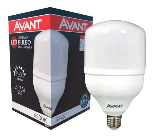 Lâmpada Led Bulbo 40w Avant Luz Branca 6500k Alta Potencia Cor da luz Branco-frio 110V/220V