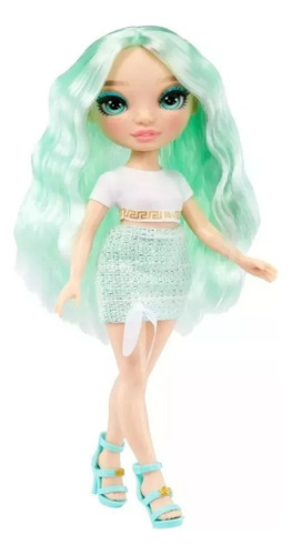 Rainbow High Muñeca de Moda Daphne Minton Verde Claro - Con Ropa Mix & Match, Tacones, Cepillo para el Pelo y Accesorios de Moda Coleccionables