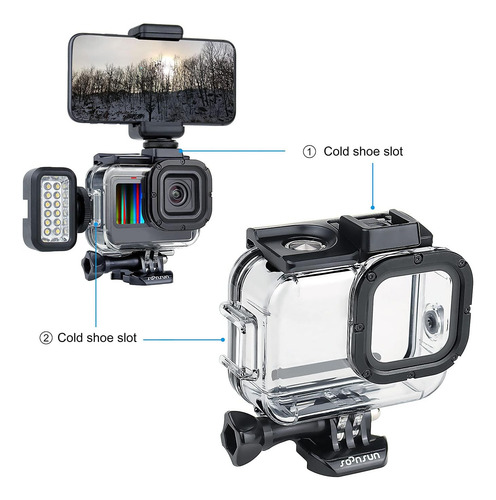 Soonsun Funda Estanca Con Filtros De Buceo Para Gopro Her...